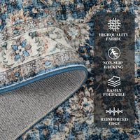 Garvee Oriental Vintage Floral Non Slip Area Rug for Living Room Bedroom, Soft and Foldable, Perfect for Home Nursery Office