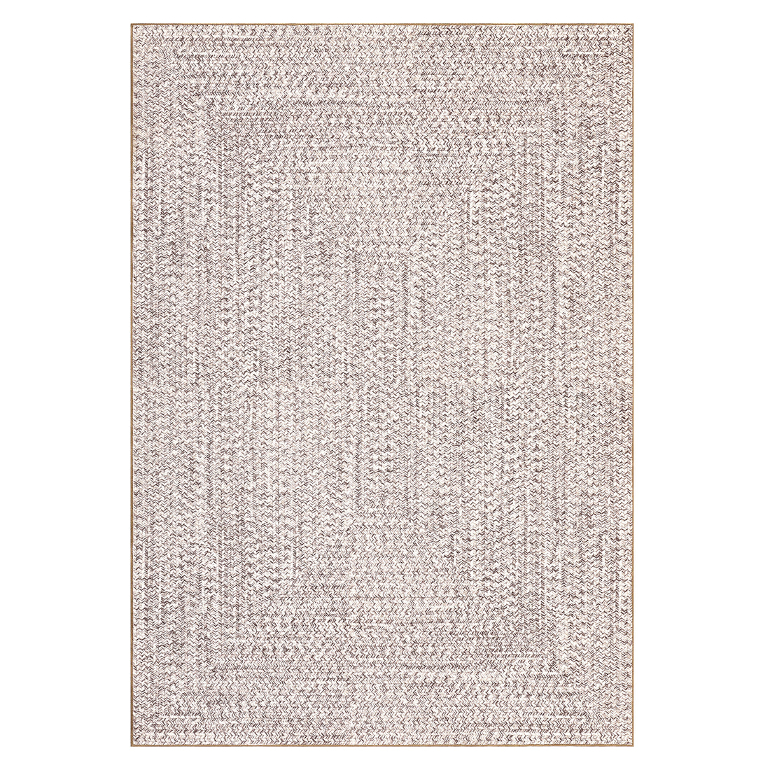 Garvee 9' x 12' Large Printed Braided-Style Area Rug, Washable Non-Slip Low-Pile Rug for Living Room, Dining Room & Bedroom, Beige