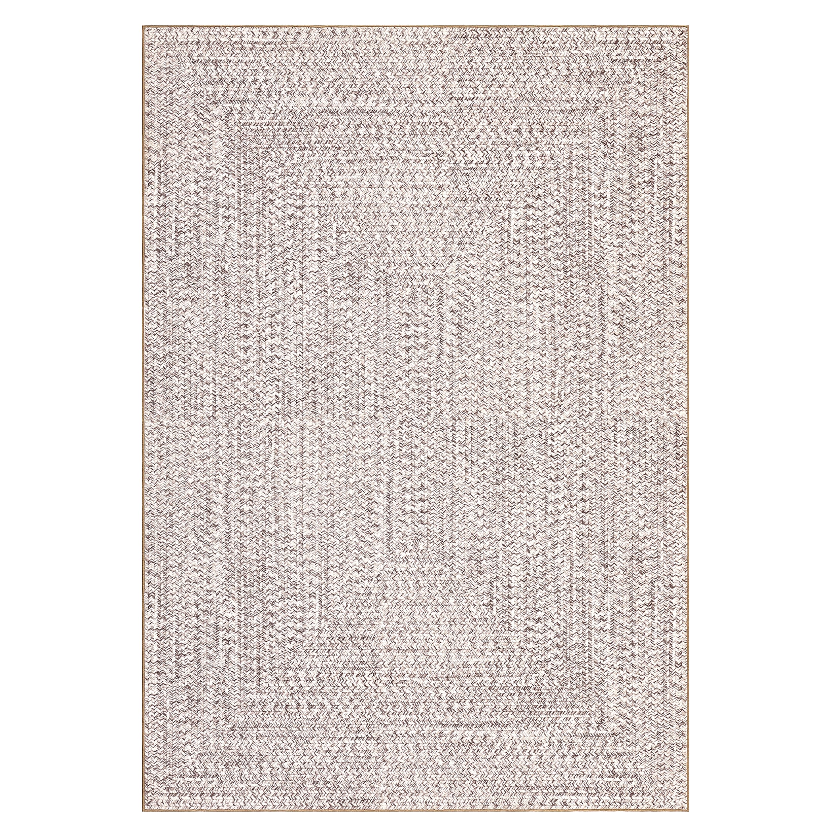 Garvee 10' x 13' Extra-Large Printed Braided-Style Area Rug, Washable Non-Slip Low-Pile Rug for Living Room, Bedroom & Dining Room, Beige