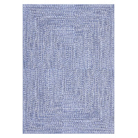 Garvee 9x12 Washable Rug with Non Slip Backing Printed Braided Foldable Low Pile Rugs Solid Printed Weaving Throw Floor Cover Ultra-Thin Carpet for Living Room Bedroom, Light Blue/ 9'x 12'