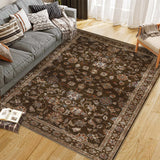 Garvee 8x10 Area Rugs for Living Room Vintage Washable Non Slip Rugs for Dining Room Bedroom Indoor Rugs for Office Red Borwn - Reddish Brown
