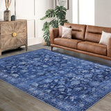 Garvee 10'x13' Area Rugs for Living Room Vintage Washable Non Slip Rugs for Dining Room Bedroom Indoor Rugs for Office Blue - Blue