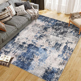 Garvee Area Rug 8x10 Indoor Vintage Carpet Washable Distressed Blue for Living Room Bedroom Office Dining Room - Blue