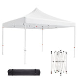Garvee 10' X 10' Patio Pop Up Canopy Tent, Commercial Instant Canopy with Roller Bag and PU Coating Waterproof Fabric, All Season Heavy Duty Sun Shelter for Events, Parties, Camping, White - White
