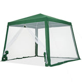 Garvee 10'x10' Instant Pop-Up Canopy Tent - Waterproof Outdoor Gazebo with Mosquito Net Walls for Parties, Camping & Garden (Green)