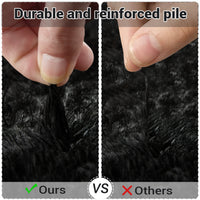 Garvee Fluffy & Sheepskin Pure Black 10x13 Plush Rug, Non-Shedding Easy Care Shaggy Fuzzy for Bedroom Living Room Decor