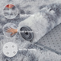 Garvee Fluffy & Sheepskin Light Grey 2x6 Runner Fuzzy Plush Rug, Non-Slip Shaggy for Hallway Kitchen Living Room Bedroom