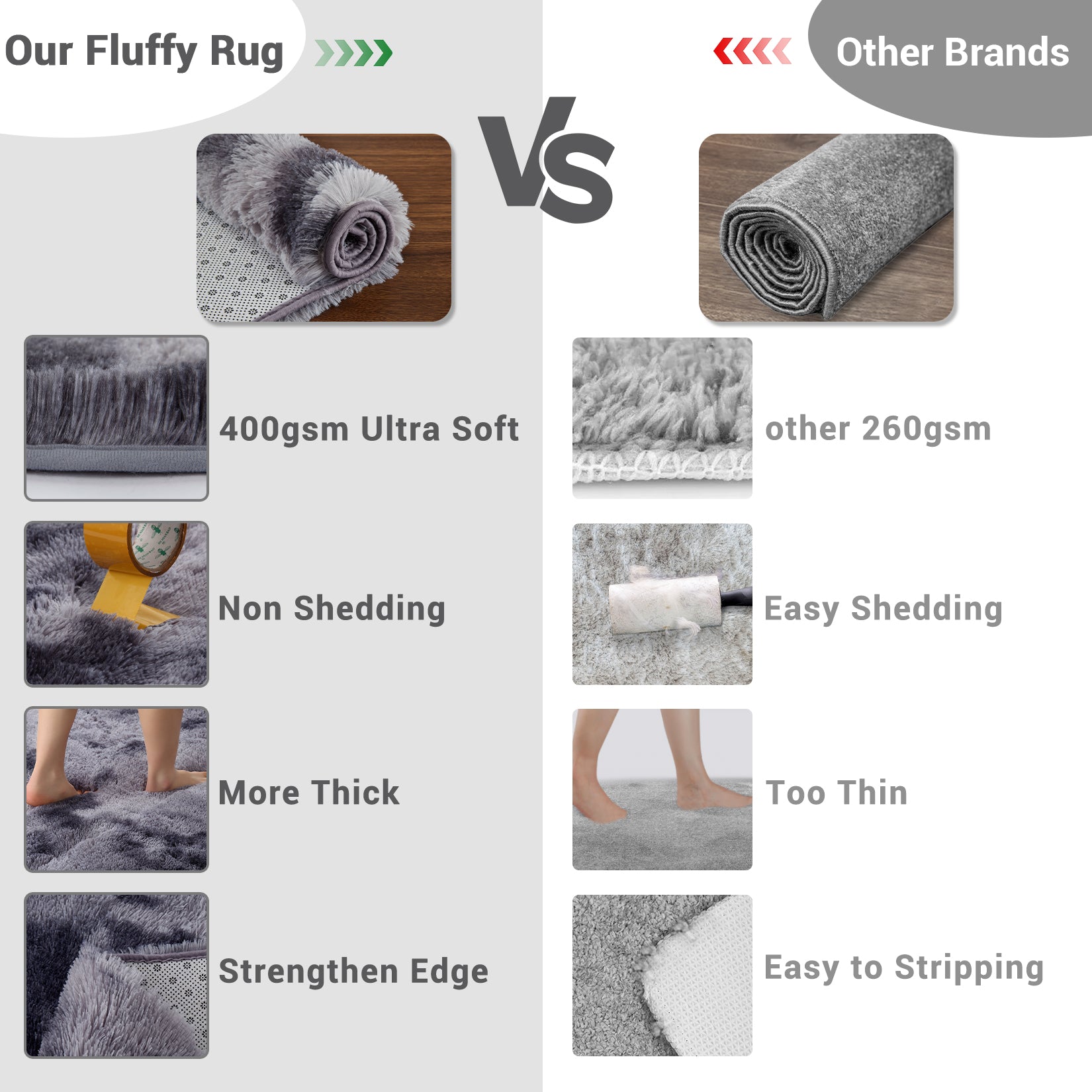 Garvee Fluffy & Sheepskin Deep Grey Tie-Dye 63"×79" Area Rugs Shaggy Rug for Bedroom Fuzzy Rug Living Room Rugs Non-Slip Rug for Living Room Bedroom Dining Room Office Plush Rug