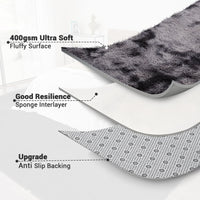 Garvee Fluffy & Sheepskin Deep Grey Tie-Dye 63"×79" Area Rugs Shaggy Rug for Bedroom Fuzzy Rug Living Room Rugs Non-Slip Rug for Living Room Bedroom Dining Room Office Plush Rug