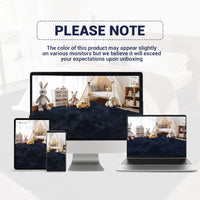Garvee Fluffy & Sheepskin Pure Navy Blue 2x6 Faux Fur Rug, Non-Shedding Anti-Slip Plush for Kids Playroom Classroom Dining
