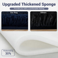 Garvee Fluffy & Sheepskin Pure Navy Blue 8x10 Fuzzy Plush Shaggy Rug, Furry Carpet for Living Room Bedroom Nursery