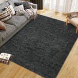 Garvee Area Rug Living Room Rugs Machine Washable Rug Large Modern Soft Non Slip Carpet Indoor Thin Low Pile Carpets for Bedroom Dining Table Home Office - Black