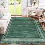 Garvee Modern Green 9x12 Abstract Area Large Washable Rug for Living Room, Non-Slip Soft Carpet for Bedroom, Irregular Low-Pile Foldable Print Accent Rug for Dining Room Home Office - Green