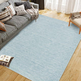 Garvee 10'x13' Area Rugs for Living Room Modern Stripe Style Low Pile Non Skid Washable Ultra-Thin Low Pile Carpets Bedroom Office Blue - Blue