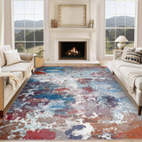 Garvee Washable Flatweave Modern Abstract Area Rug, Stain Resistant 10x13 Non-Slip Floor Carpet Accent Rug for Bedroom Dining Living Room Entry Multi - Multicolor