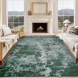 Garvee Washable Flatweave Modern Abstract Area Rug, Stain Resistant 6x9 Non-Slip Floor Carpet Accent Rug for Bedroom Dining Living Room Entry Green - Green