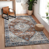 Garvee Vintage Washable Living Room Rug 6x9 Area Rug Non Slip Soft Medallion Throw Rug Low Pile Non-Shedding Oriental Carpet Foldable Non Shedding Floor Cover for Home Office Decor, Red - Red