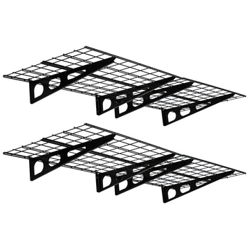 Garvee 2' × 6' Foldable Garage Wall Shelves, 2-Pack Heavy Duty Steel Storage Rack with 1600 lb Capacity for Garage Warehouse Laundry