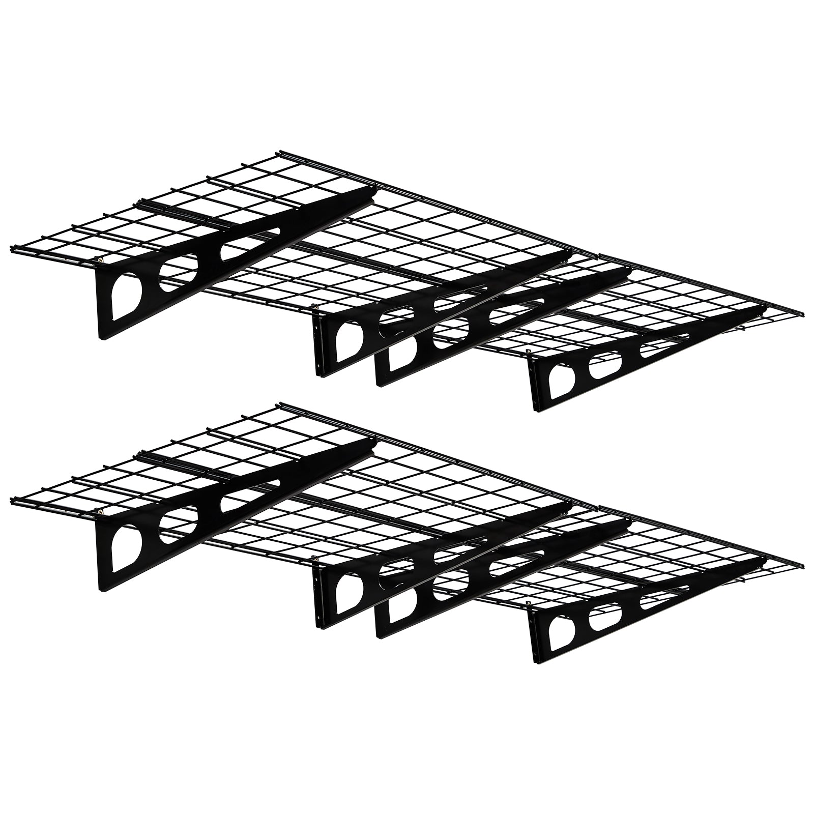 Garvee 2' × 6' Foldable Garage Wall Shelves, 2-Pack Heavy Duty Steel Storage Rack with 1600 lb Capacity for Garage Warehouse Laundry