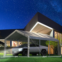 Garvee Heavy Duty 13x20 ft Carport with Reinforced Frame, UV-Resistant Waterproof PE, Large Space, Easy Setup, Portable Garage for Full-Size Pickup & Boats