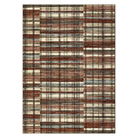Garvee 5x7 Area Rug Distressed Modern Plaid Low Pile Faux Wool Soft Washable Stain Resistant Dark Red for Living Room Bedroom Nursery Office