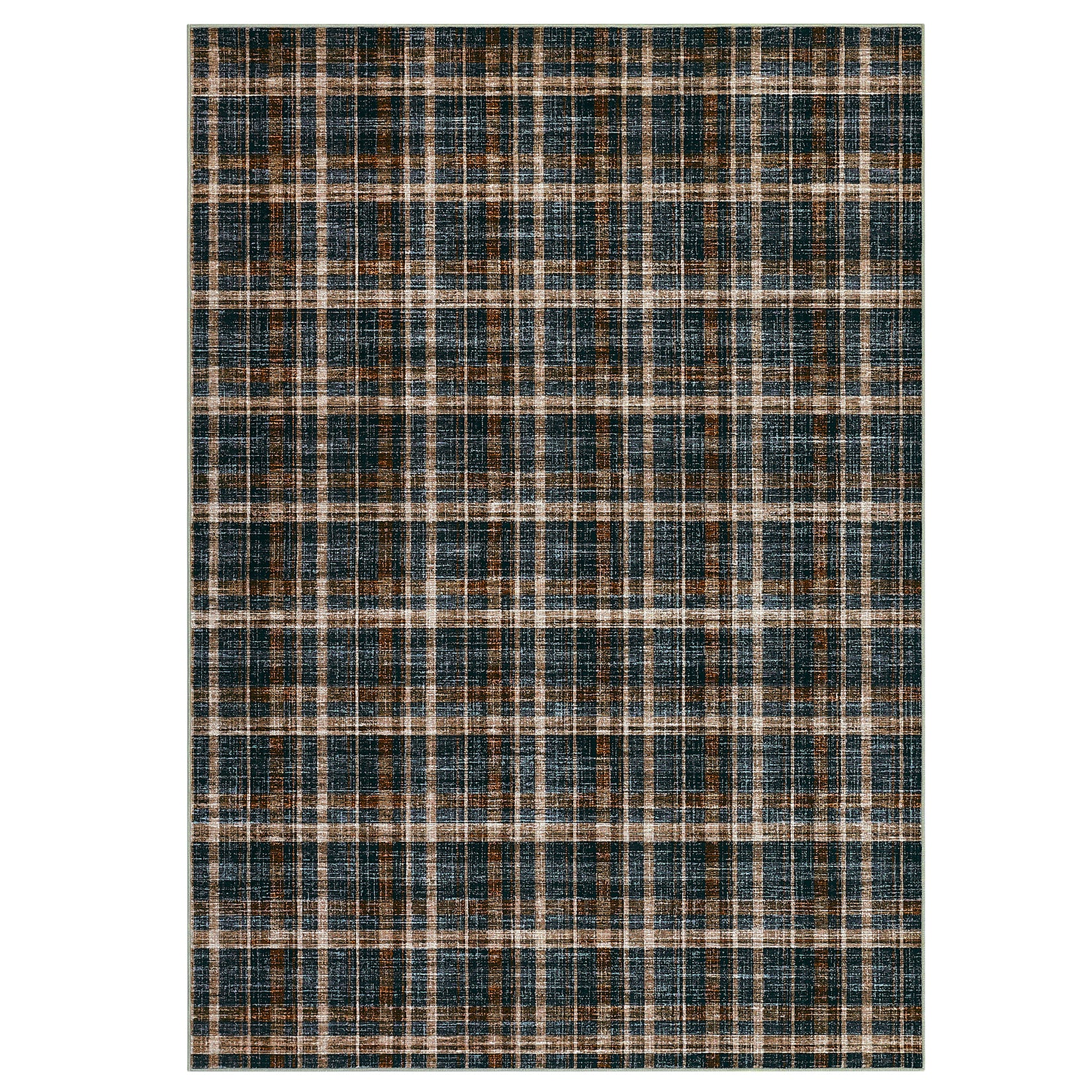 Garvee Black Brown 5x7 Washable Area Rugs for Bedroom Modern Accent Rug Non Slip Indoor Soft Throw Rugs Low Pile Farmhouse Stain Resistant Carpet for Living Room Office Dorm Nursery