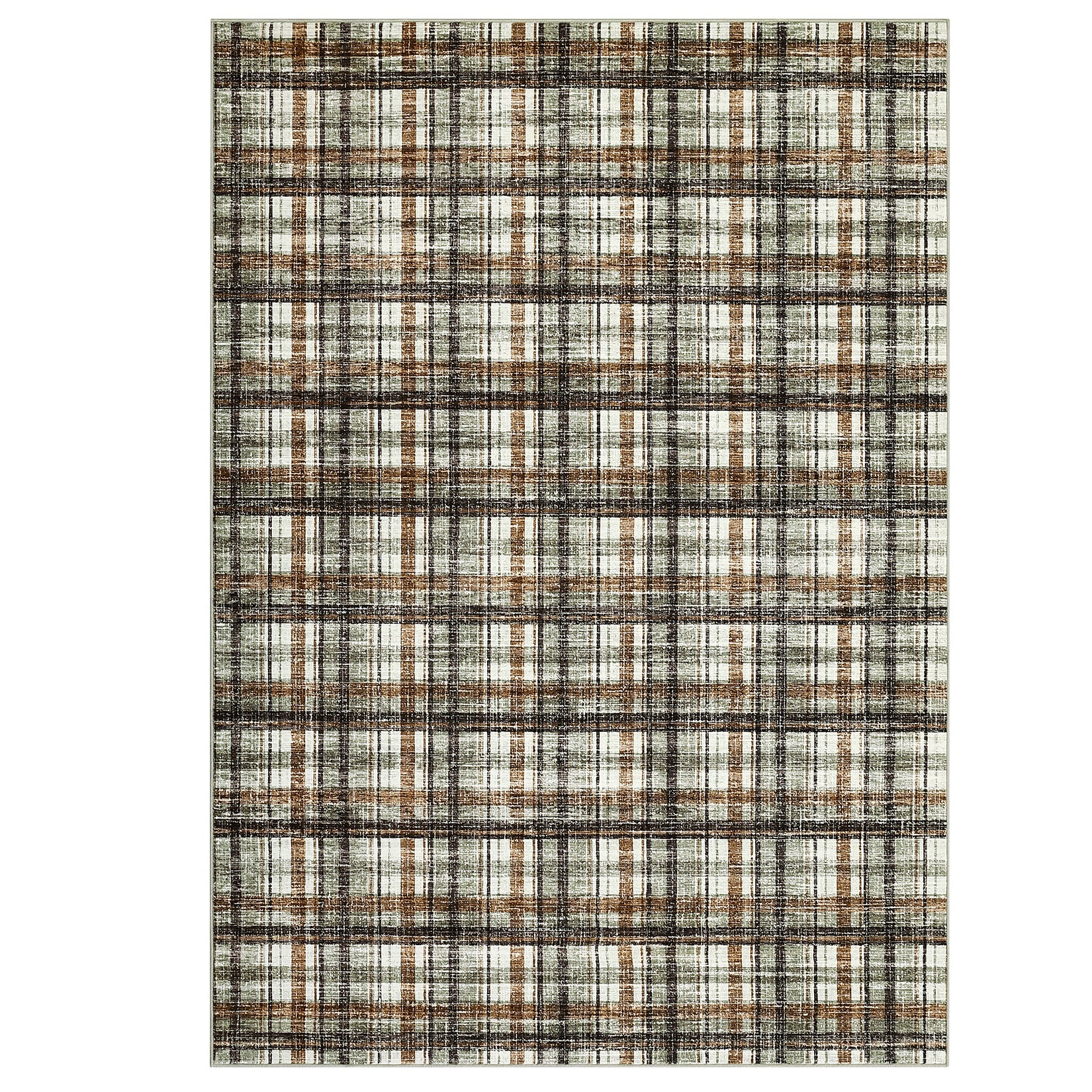Garvee Washable Area Rugs 9 x 12 Rug for Living Room Modern Bordered Non Slip Throw Rugs Large Bedroom Rugs Low Pile Stain Resistant Carpet for Dining Room Nursery 9'x12' Celadon&Coffee