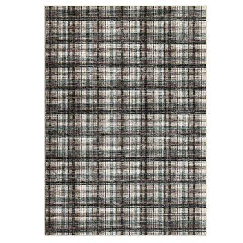 Garvee Tartan Plaid Area Rug 4x6, Washable Non Slip Low Pile Faux Wool Carpet, Farmhouse Style Rug for Living Room Bedroom Kitchen Entryway Indoor, Teal & Brown