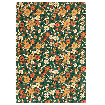 Garvee Large Modern Area Rugs 9x12 Washable Floral Print with Non-Slip Backing Green