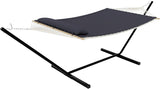 Garvee 2-Person Double Hammock with Stand, 450 LBS Capacity, Portable Steel Frame, Quilted Pad, Pillow & Carry Bag for Patio, Backyard, Camping & Beach - Dark Gray