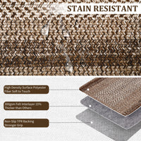 Garvee Bordered Brown 2x6 Braided Distressed Runner, Washable Non Slip Non-Shedding Ultra-Thin Carpet for Entryway Hallway & Bedroom Bedside