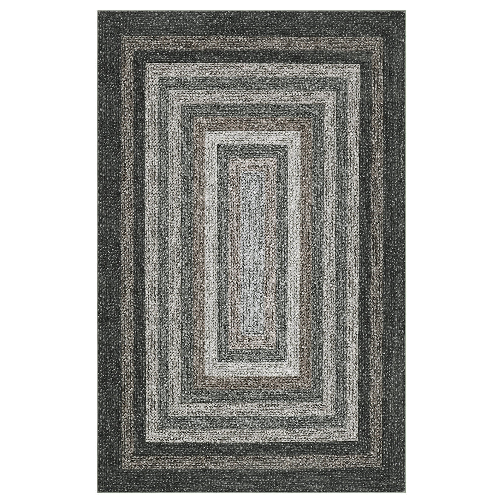 Garvee Washable 5x7 Area Rug Non Slip TPR Backing Low Profile Polyester Durable Stain Resistant Vintage Farmhouse Living Room Bedroom