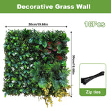 Garvee Artificial Grass Wall Panels 20x20, Boxwood & Mint Plant Leaves, Faux Greenery Privacy Fence Screen for Indoor Outdoor Garden Decor