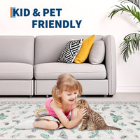 Garvee Modern 8x10 Rug Floral Insect Print Non-Slip Machine Washable Ultra-Soft Beige Indoor Carpet for Living Room Bedroom Nursery