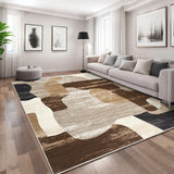 Garvee Modern Brown 5x7 Abstract Area Rugs, Large Washable Rugs for Living Room Soft Rugs for Bedroom, Ultra Thin Non Slip Indoor Floor Carpet for Dining Room Apartment Office - Brown