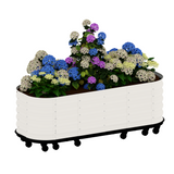 Garvee Self-Watering Raised Garden Bed with Wheels, Mobile Metal Planter Box for Herbs & Vegetables, Water Reservoir, Galvanized Steel, Rust-Resistant, Indoor/Outdoor - White