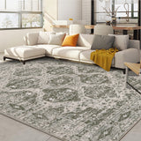 Garvee Persian Red-Brown 10x13 Vintage Area Rug Irregular Medallion Ultra-Thin Non Slip Floral Print Indoor Mat for Living Room Dining Room Bedroom Farmhouse - Red-Brown