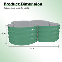 Garvee 2-Pack Galvanized Raised Garden Beds, 4' × 4' × 1' Metal Planter Boxes with Open Base, Green