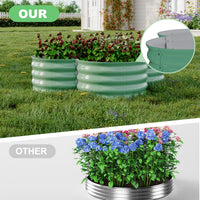 Garvee 2-Pack Galvanized Raised Garden Beds, 4' × 4' × 1' Metal Planter Boxes with Open Base, Green