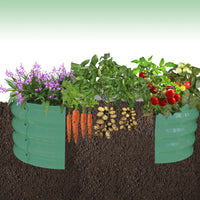 Garvee 2-Pack Galvanized Raised Garden Beds, 4' × 4' × 1' Metal Planter Boxes with Open Base, Green