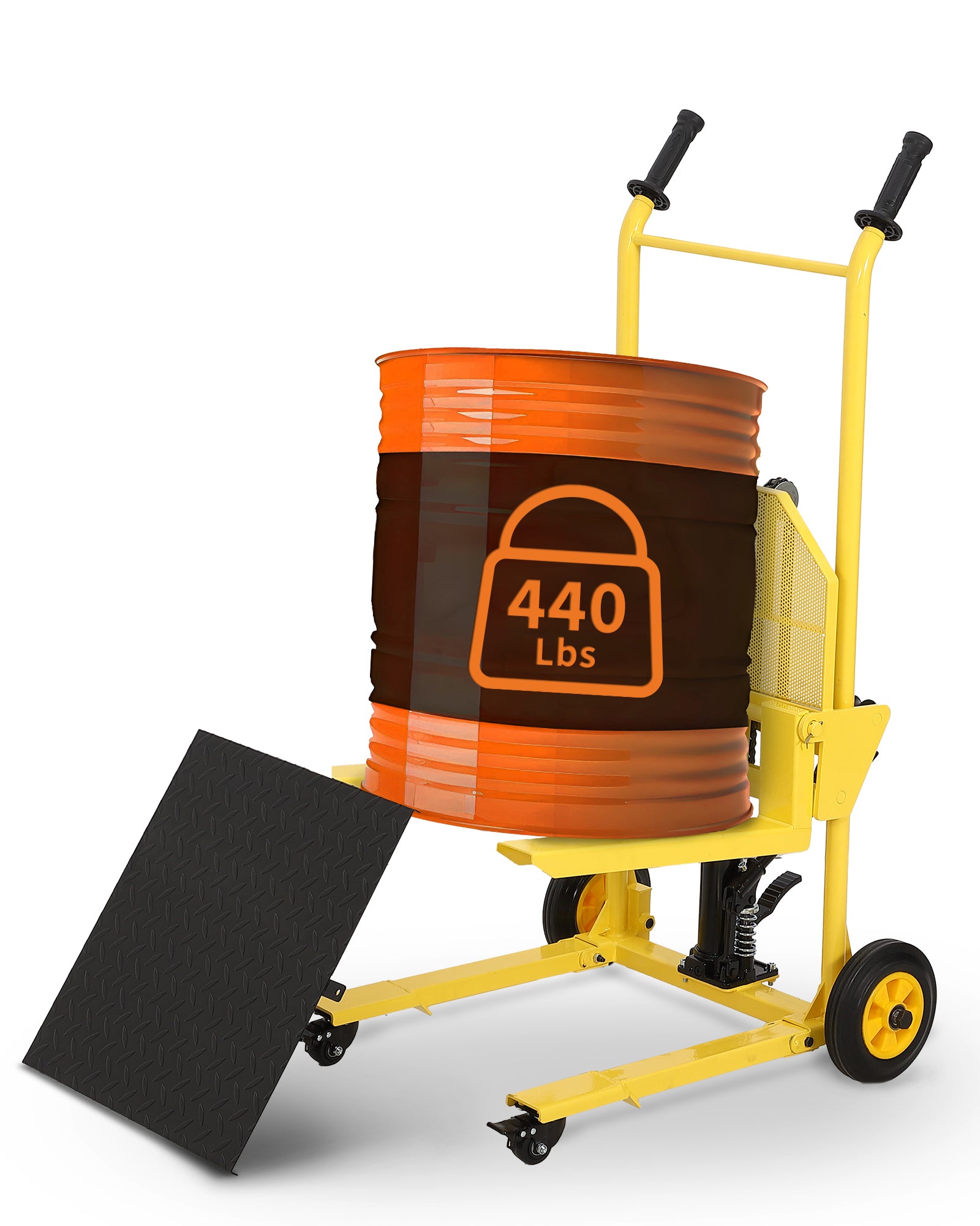 Garvee Hydraulic Material Lift 440lbs Capacity Adjustable Forks 36" Max Lift Steel Platform Multifunctional Hand Truck for Warehouse