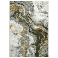 Garvee Modern Abstract Area Rugs 6x9 Machine Washable Accent Rugs, Non-Shedding Neutral Indoor Carpet, Foldable Thin Floor Mat for Kitchen, Bedroom, Living Room, Green