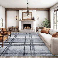 Garvee 5x7 Modern Geometric Area Rug, Washable Soft Non Slip Bedroom Living Room Rugs, Low Pile Ultra Thin Accent Floor Carpet for Dining Room, Foldable Thin Lightweight Home Decor Rugs,Light Grey