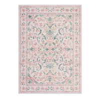 Garvee Washable Boho Floral Area Rug 8x10 - Soft, Non-Slip, Low Pile Carpet, Durable TPR Backing, Kid & Pet Friendly, Pink - Living Room, Bedroom