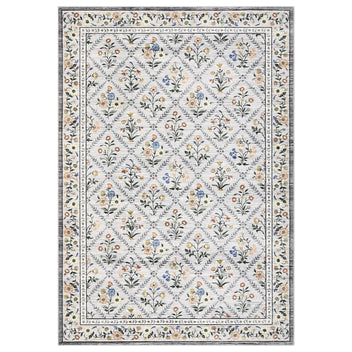 Garvee Grey Modern Foldable Area Rugs Vintage Striped Low Pile Carpet Indoor Living Room Bedroom 10x13ft