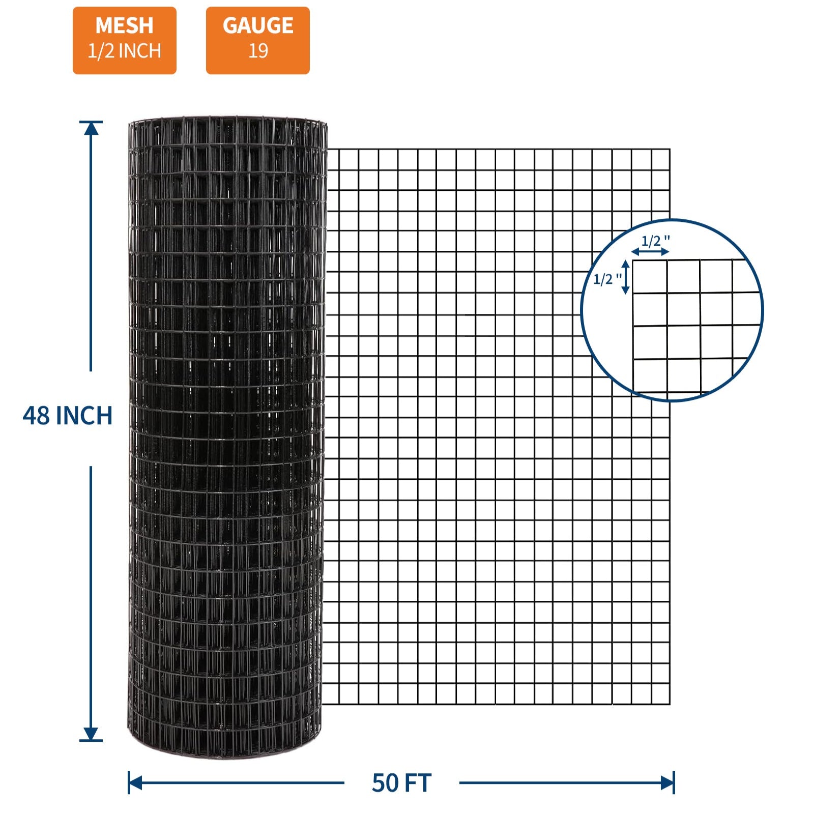 GARVEE 4'x50' Hex Wire Mesh - Galvanized Steel Fencing w/Smooth Edges for Gardens & Coops (Rust-Resistant, Small Animal Proof)