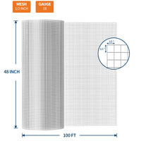 GARVEE 1/2" Hex Wire Mesh - 4'x100' Galvanized Steel Roll, Rust-Resistant Fencing for Chicken Coops & Gardens (Small Animal Barrier)