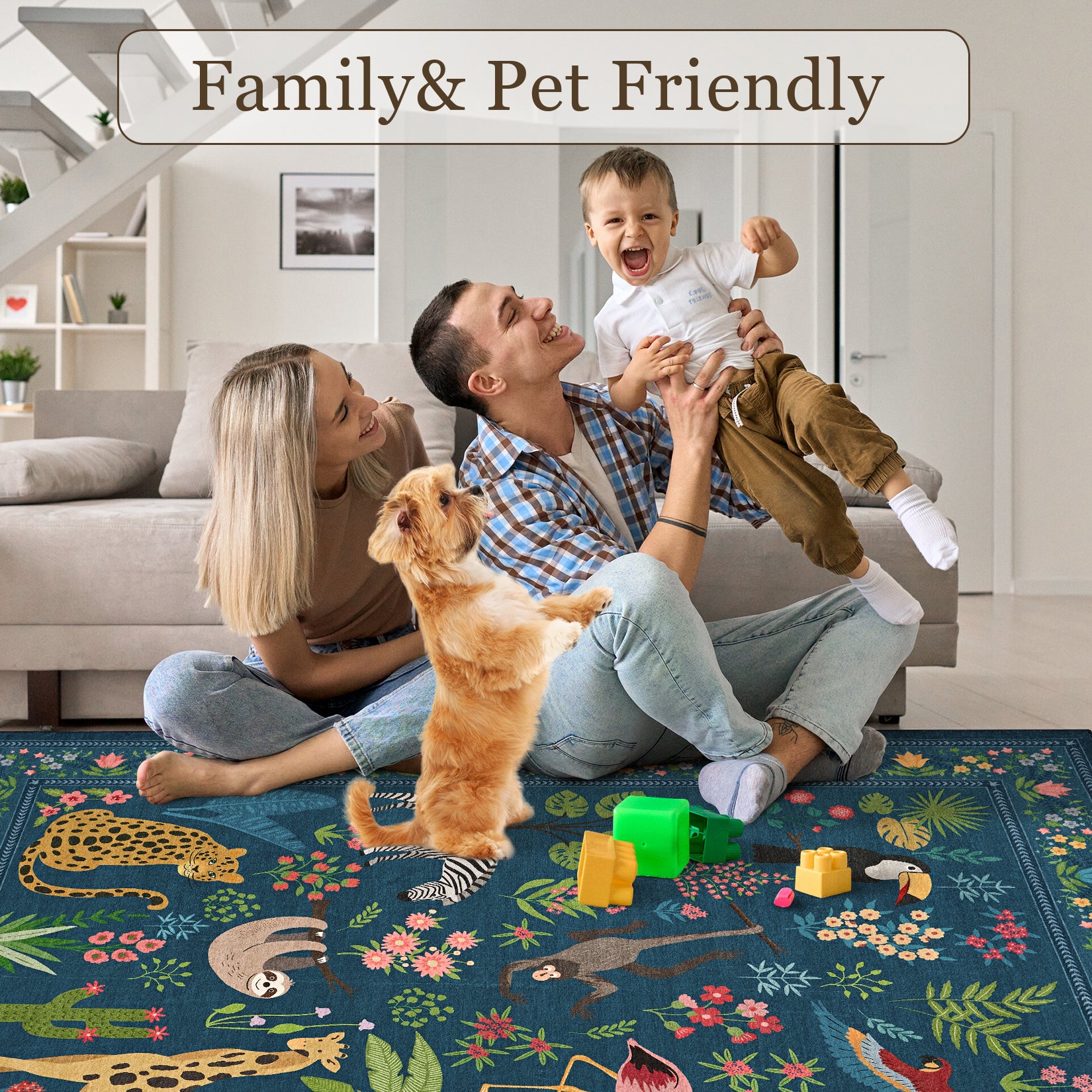 Garvee 2x6 Washable Kitchen Runner Rug with Non Slip Backing, Soft Low Pile Vintage Animal Design for Bedroom, Kitchen, Hallway, Green