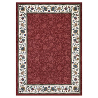 Garvee 6x9 Washable Vintage Floral Print Living Room Rug, Soft Non Slip Large Carpet for Bedroom, Dining Room, Kids Girls Room, Red