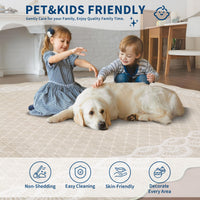 Garvee Scalloped Beige 2x6 Hallway Kitchen Runner Rug Non-Slip Beige for Laundry Room Bedroom Living Room